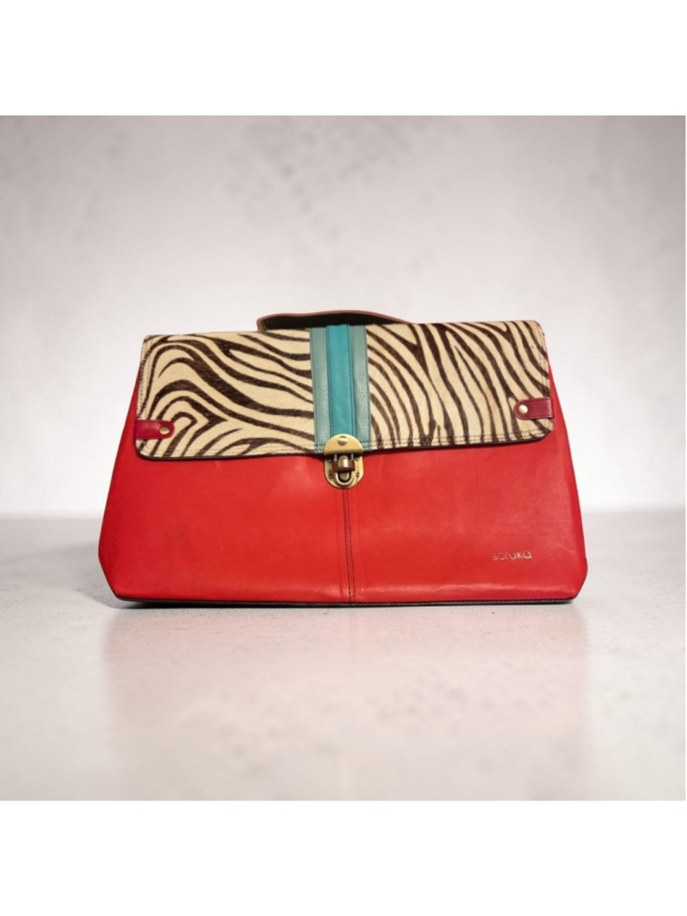 Soruka Crossbody Bag One Size Red Brown Zebra Print